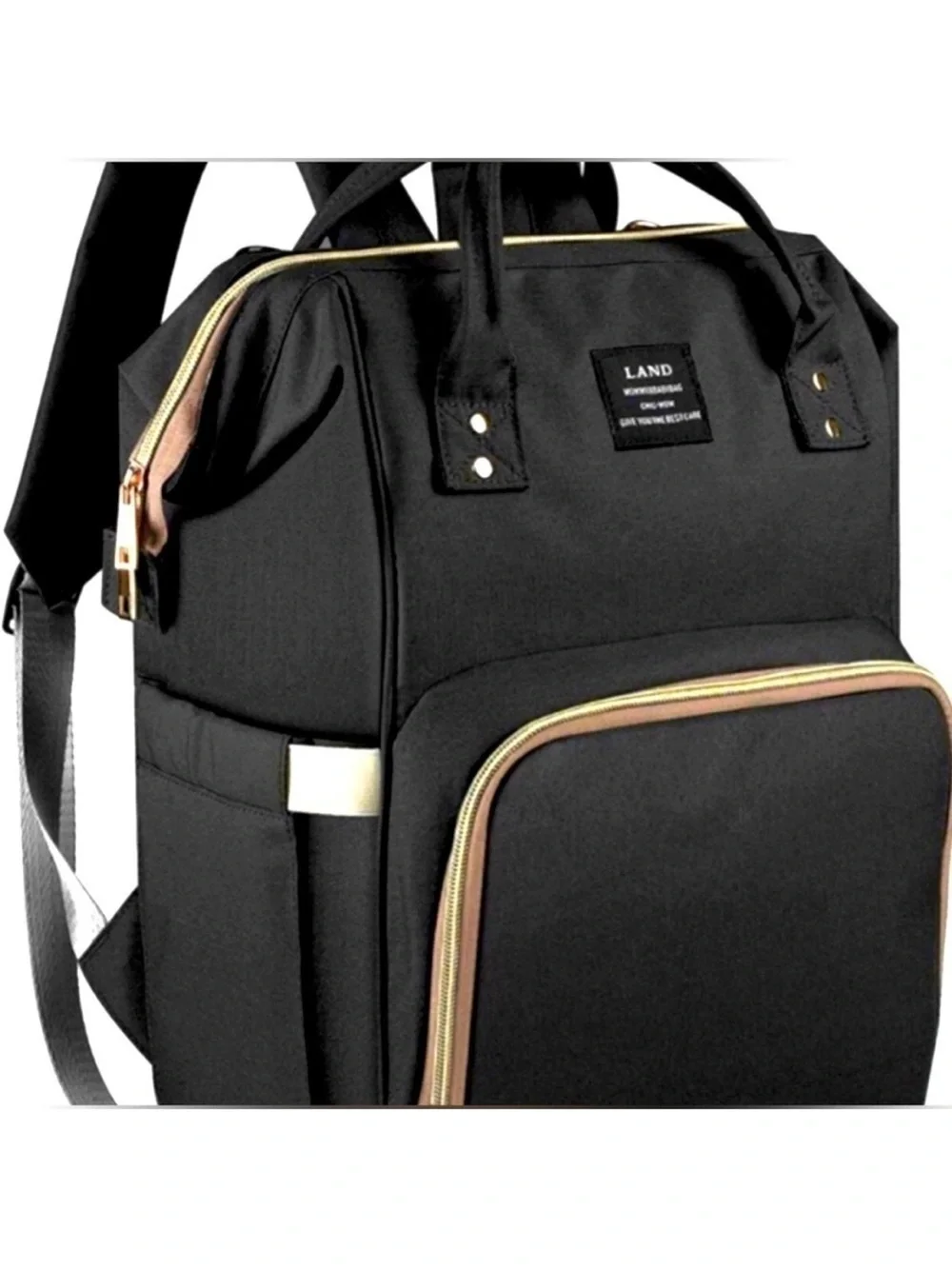 LAND MOMMY baby bag CHIC-MOM diaper bag for Moms/Dads classic black EUC